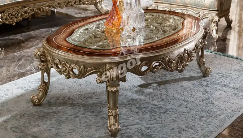 Yakut Bordo Klasik Orta Sehpa - 1