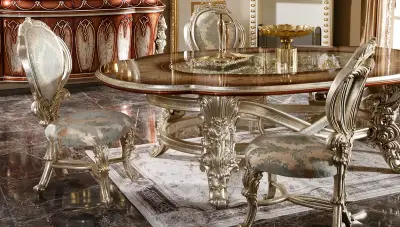 Yakut Bordo Klasik Yemek Odası - 2