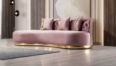 Zeta Pembe Modern Dörtlü Koltuk
