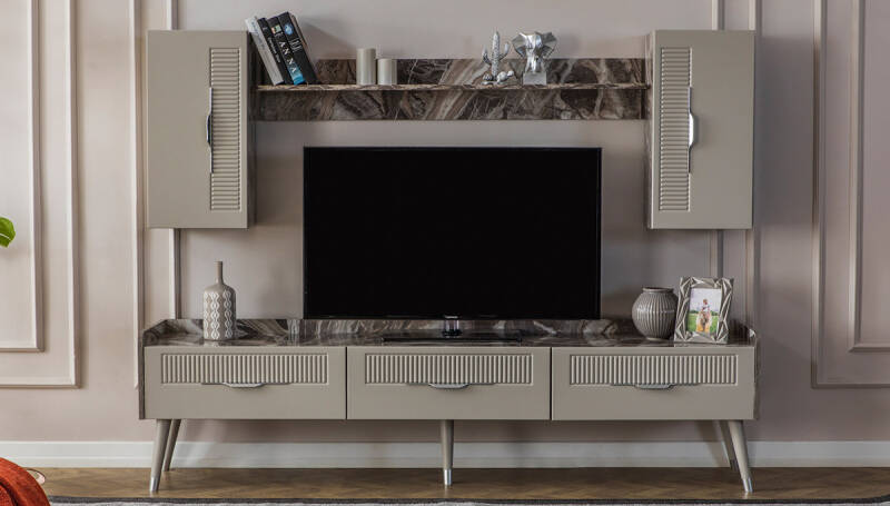 Adelya Krem Modern TV Ünitesi