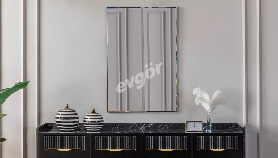 Adelya Siyah Modern Konsol Aynası