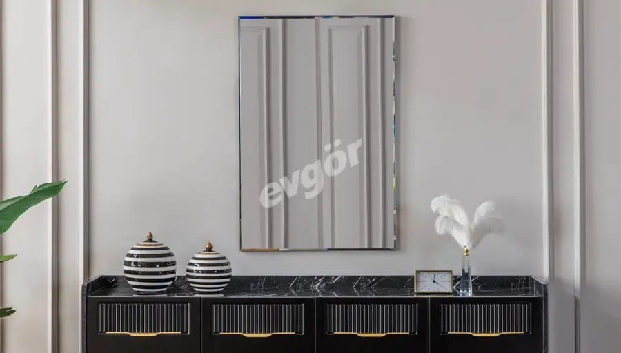 Adelya Siyah Modern Konsol Aynası - 1