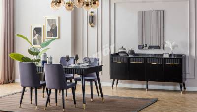 Adelya Siyah Modern Yemek Odası