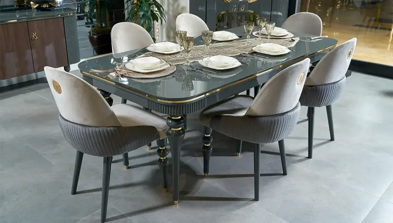 Akron Modern Krem Yemek Odası - 2