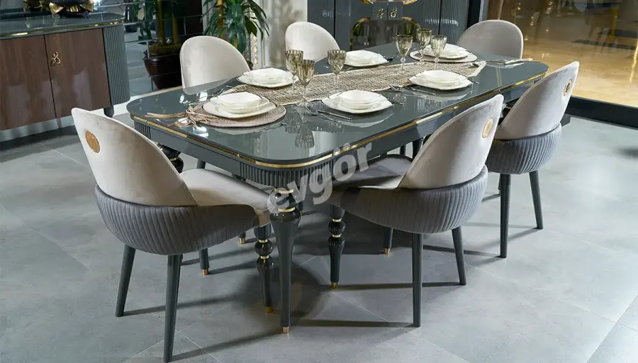 Akron Modern Krem Yemek Odası - 2