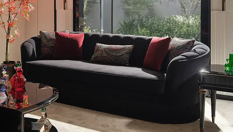 Aksis Canapé trois places noir de luxe