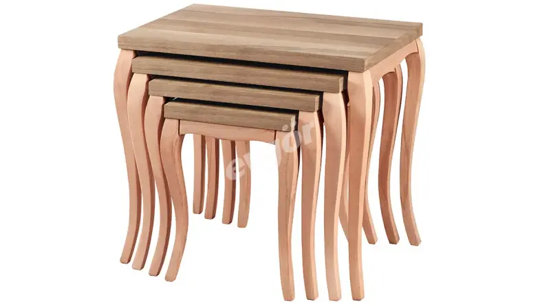 Amentina 4 Walnut Table basse gigogne - 1