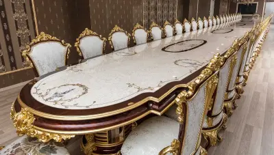 Andorya Ceviz Klasik Toplantı Masası - 5