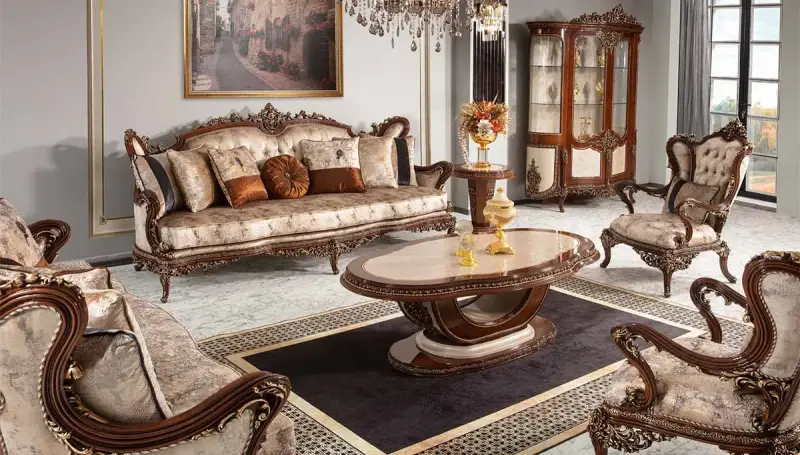 Asya Ceviz Klasik Koltuk Takımı - 1