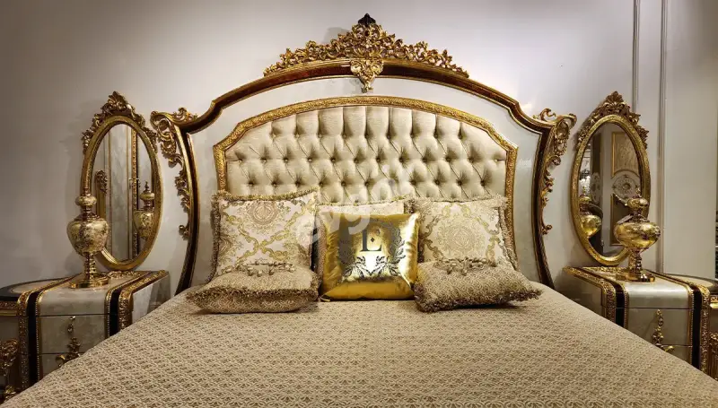 Ensemble de Chambre à Coucher Classique Asya Crème - 2