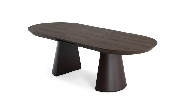 Table Ovale Extensible en Noyer Barlas - 2