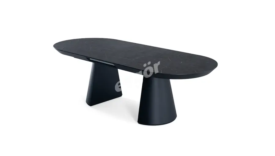 Table Ovale Extensible en Surface Pierre Barlas - 2