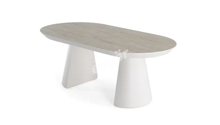 Table Ovale Extensible en Travertin Barlas - 1