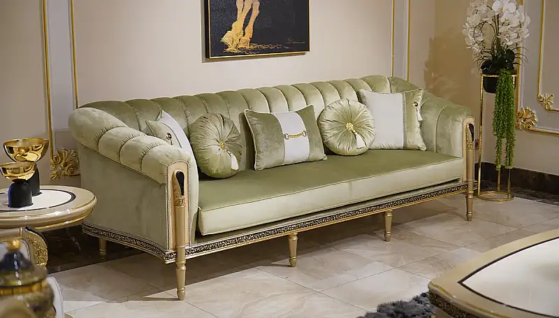 Canapé Chesterfield de Luxe Vert Barbaros