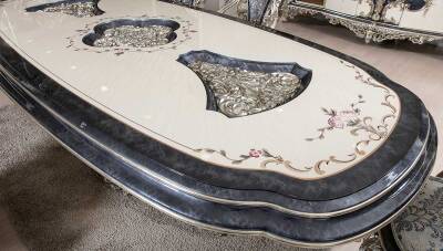 Dilruba Klasik Gri Yemek Masası