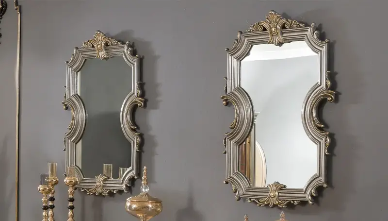 Emirgan Console Et Miroir Gris Avant-gardistes - 3