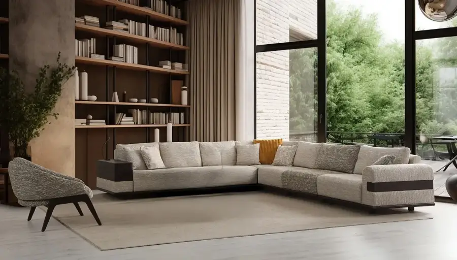 Ensemble d'Angle Moderne Marin - 1