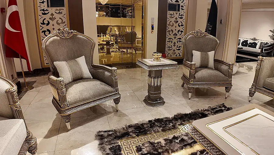 Fauteuil Bergère de Luxe Gris Varna - 1