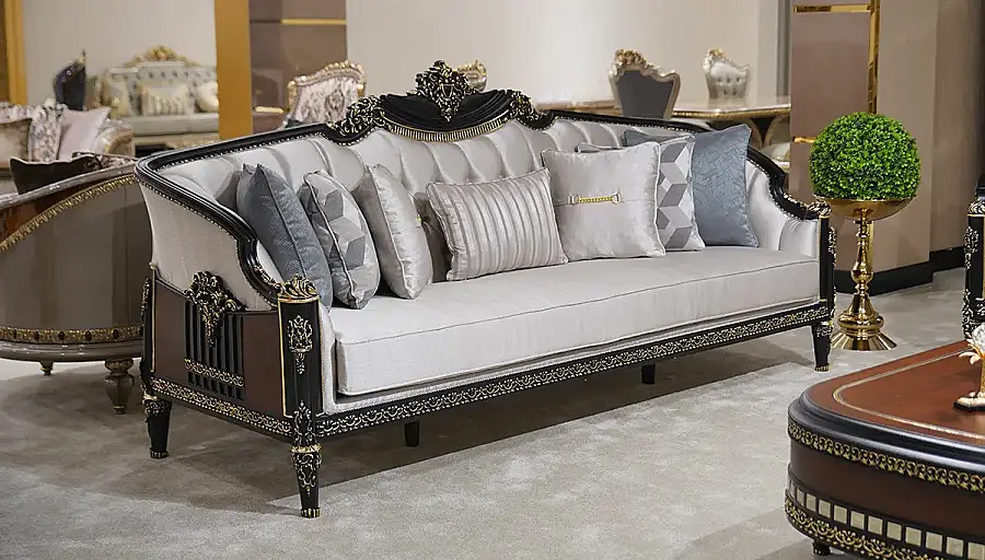 Fauteuil Classique Noyer Avec Couronne Destina - 1