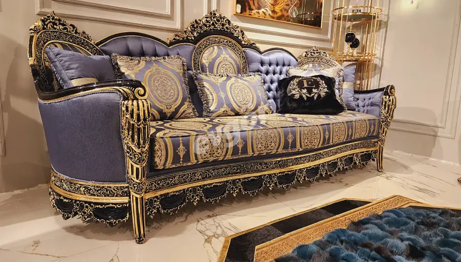 Fethiye Mavi Klasik Üçlü Koltuk - 2