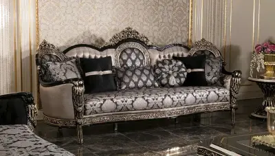 Fethiye Siyah Klasik Koltuk Takımı - 2