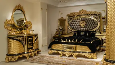 Hazar Siyah Klasik Yatak Odası - 2