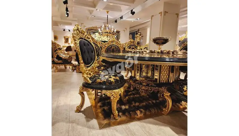 Hazar Siyah Klasik Yemek Odası - 10