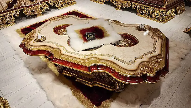 Humeyra Table basse classique rouge