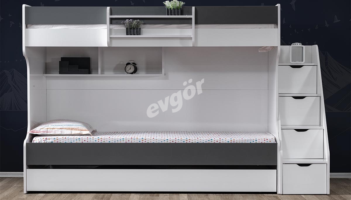 Lit Superposé Kardelin Anthracite - 2