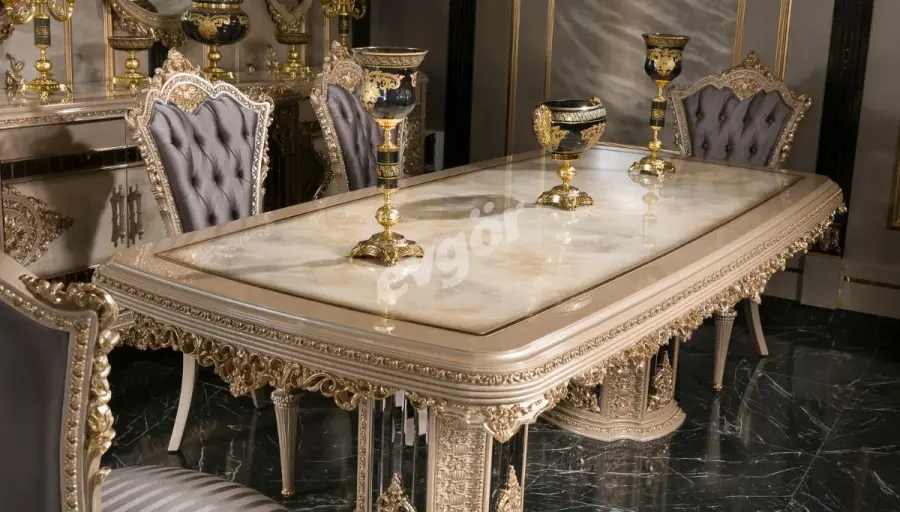 Laleli Krem Klasik Yemek Odası - 2