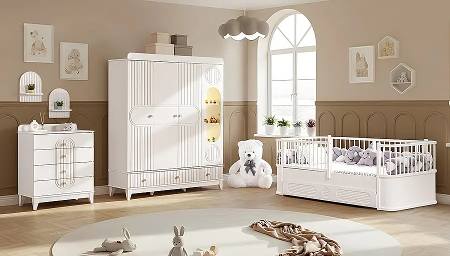 Chambre Enfant Montessori Layla Blanc - 1