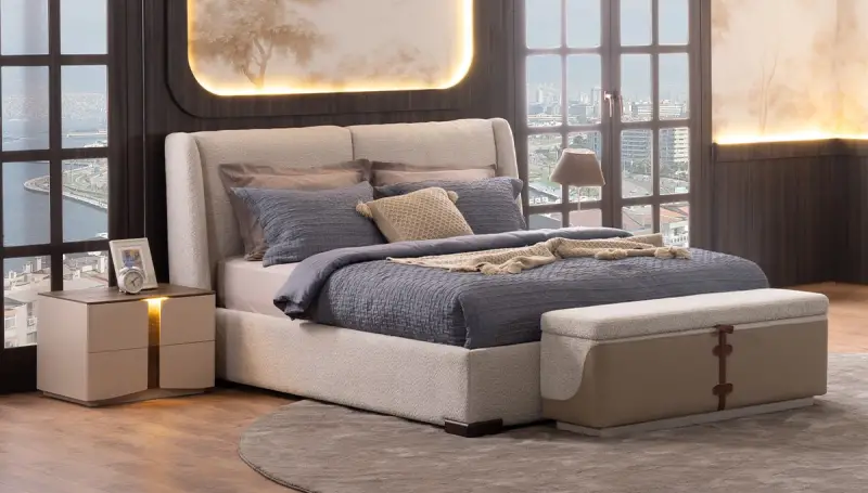 Lit Moderne avec Coffre de Rangement Olenda (160x200)