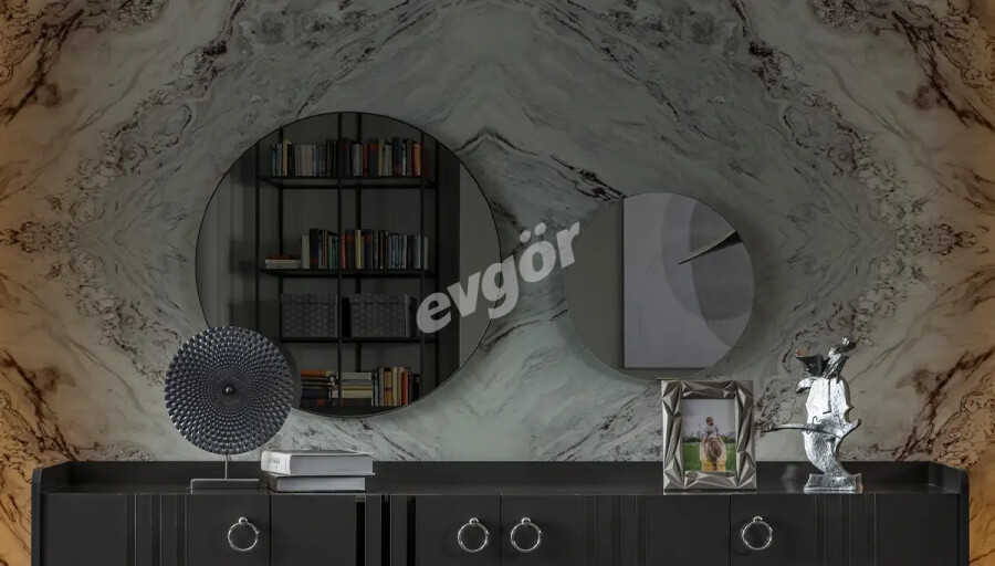 Livada Antrasit Modern Konsol Aynası