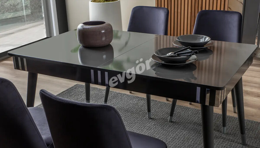 Livada Antrasit Modern Yemek Masası