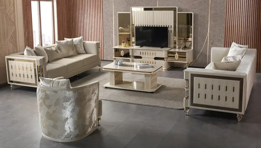 Ensemble Canapé Luxe Lostar Crème - 1
