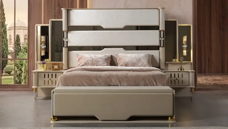 Lit Coffre Luxe Lostar Crème