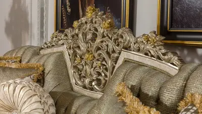 Madalyon Yeşil Klasik Koltuk Takımı - 4