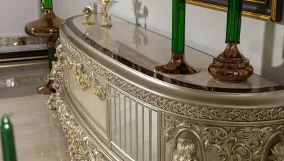 Madalyon Yeşil Klasik Koltuk Takımı - 9