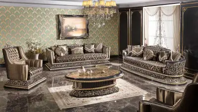 Mahaçkale Siyah Klasik Koltuk Takımı - 1