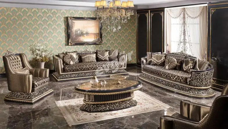 Mahaçkale Siyah Klasik Koltuk Takımı - 1