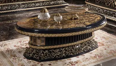 Mahaçkale Siyah Klasik Koltuk Takımı - 7