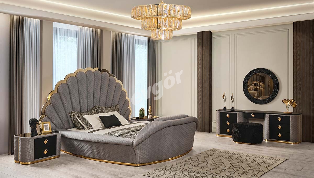 Lit Melusa gris avec télévision