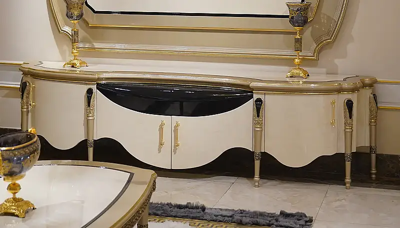 Meuble TV de Luxe Crème Barbaros