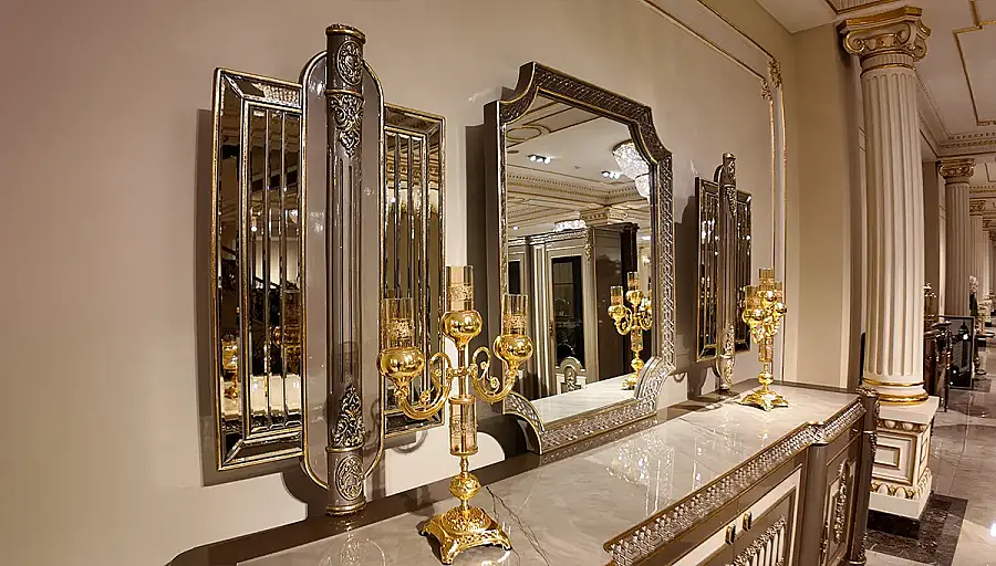 Miroir de Buffet de Luxe Gris Varna - 1