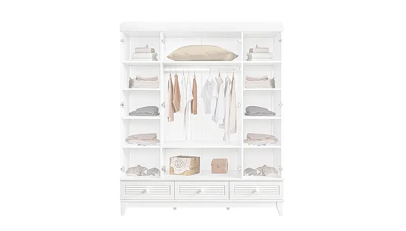 Armoire 4 Portes Miya Blanc - 2