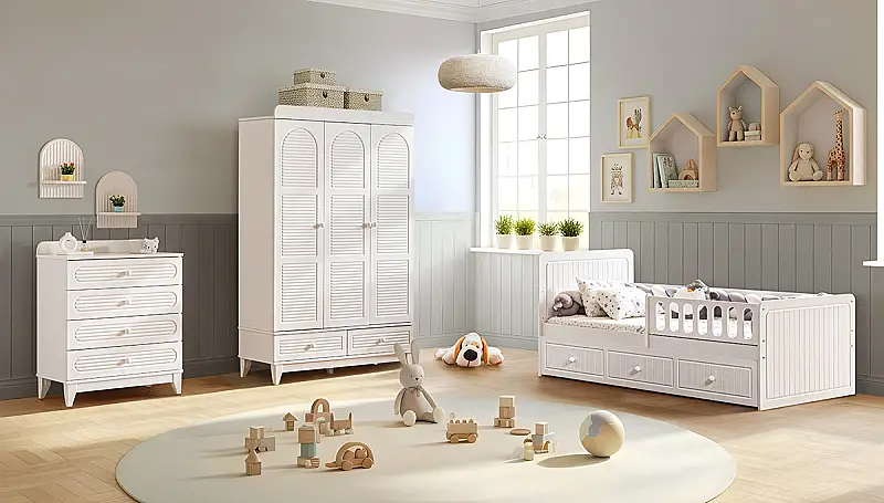 Chambre Enfant Montessori Miya Blanc