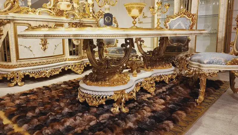 Nazende Mavi Klasik Yemek Odası - 4