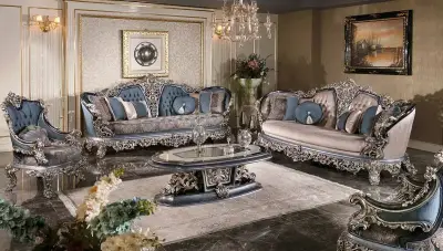 Osmanlı Mavi Klasik Koltuk Takımı - 1
