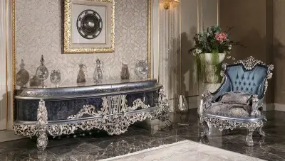 Osmanlı Mavi Klasik Koltuk Takımı - 2