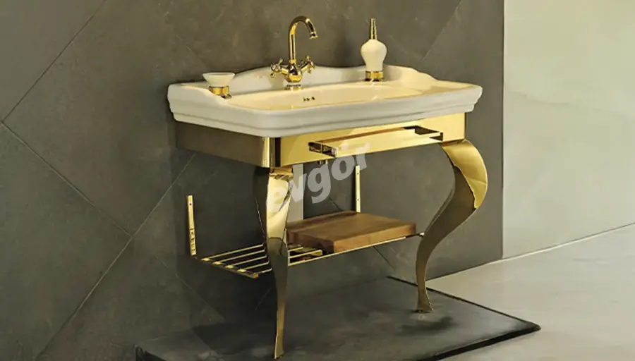 Perlino Gold Lükens Ayak Lavabo - 1